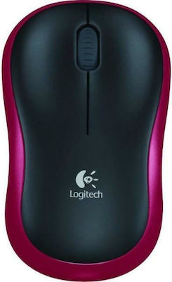 Logitech M185 Ασύρματο Mini Ποντίκι Black/Red