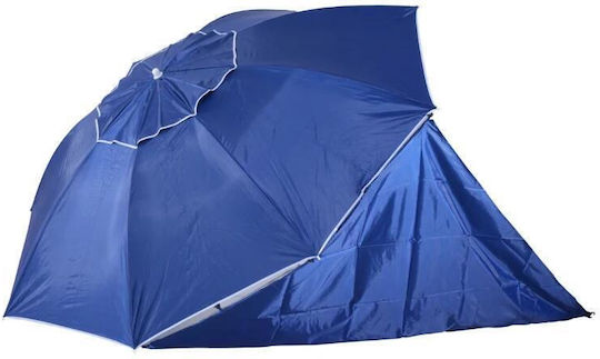 Folding Beach Umbrella Diameter 2.1m Blue