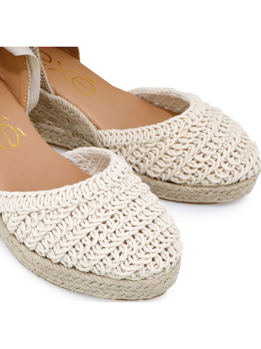 Platforme Dama De Vară Tip Espadrile Bej