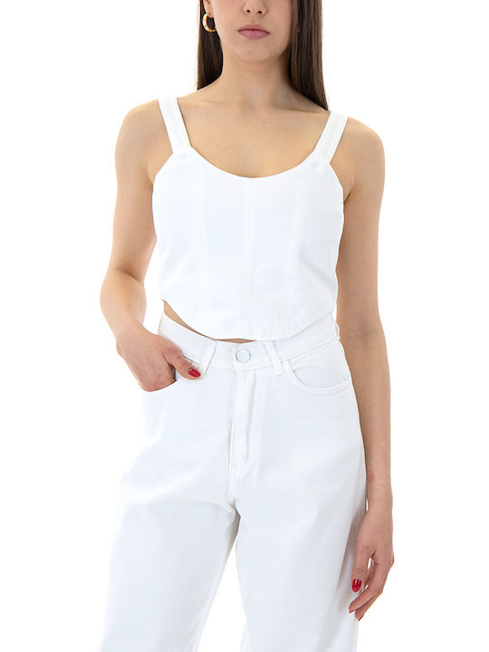 Co|Te Damen Korsett Bluse mit Trägern White