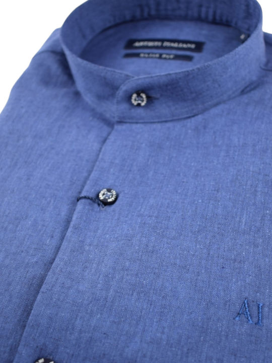 Artisti Italiani Men's Shirt Linen Blue