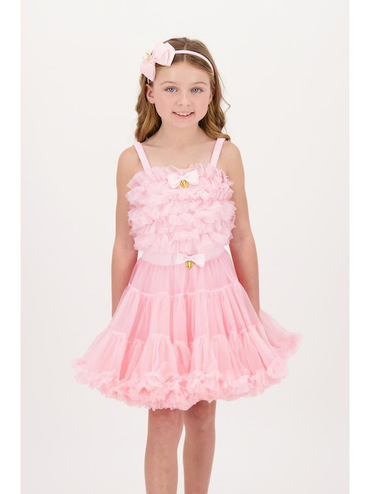 Kinderoberteil Ärmellose Fairy Rosa Aliki Tulle Rüsche