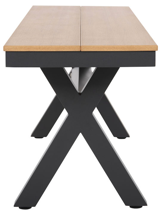 Bench Outdoor Metal Gray 150x36x45cm