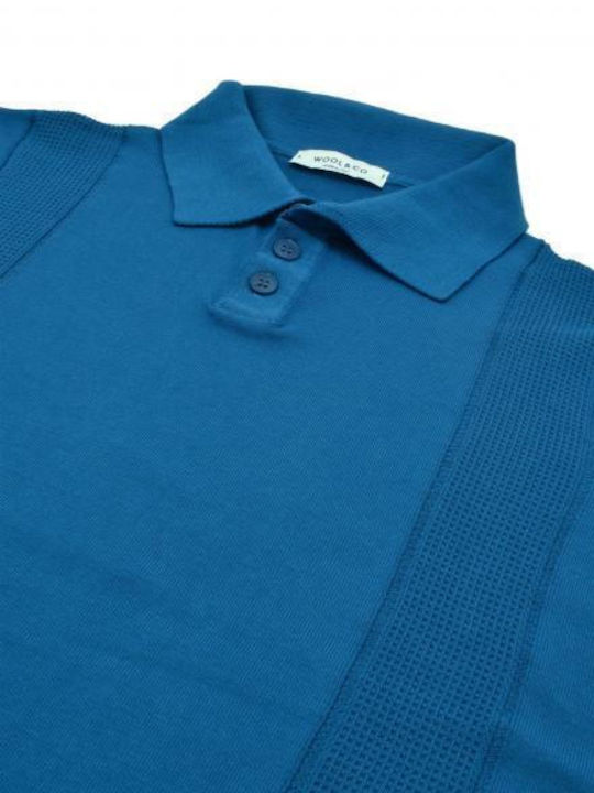 Wool & Co Men's Blouse Polo Blue Navy