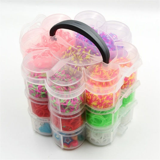 Bracelet Creation Set 3000 Elastics Zola Beads Pendants Accessories Included Multicolor