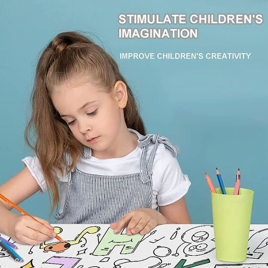 Rola de hârtie autoadezivă tăietoare pentru desenat și colorat 3m X 30 cm Design Prințesă