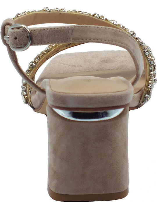 Suede Sandalen Beige
