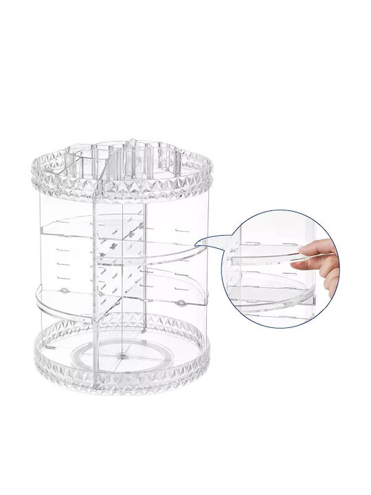 Organizator Rotativ De Cosmetice Cu Separatoare Transparent 28x21.5cm