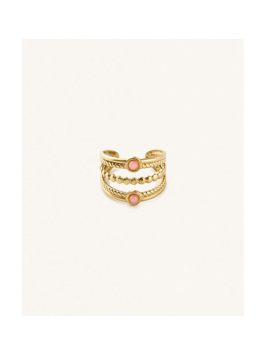 Verstellbarer Fab Gold Pink Ring