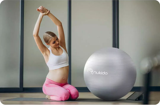 Nukido Μπάλα Pilates 65cm σε Γκρι Χρώμα