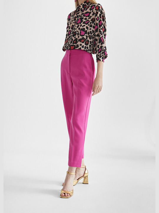 Lola Casademunt Women's Fabric Capri Trousers Pink