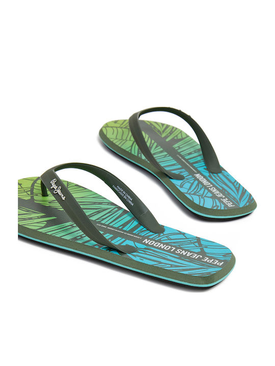 Pepe Jeans 'whale Palm' Men's Flip Flops Pms70153-765 765/khaki Green