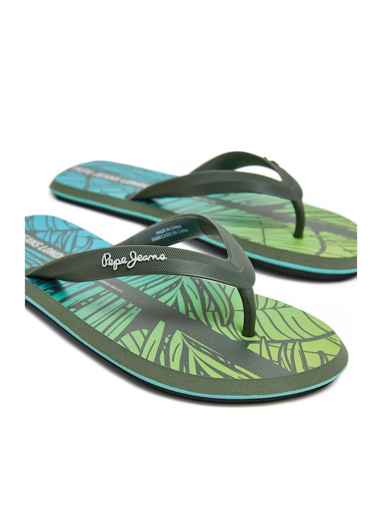 Pepe Jeans 'whale Palm' Men's Flip Flops Pms70153-765 765/khaki Green