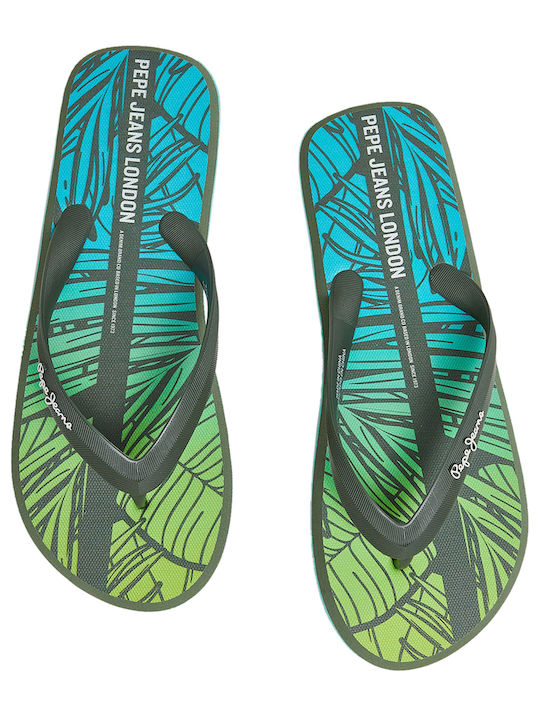 Pepe Jeans 'whale Palm' Men's Flip Flops Pms70153-765 765/khaki Green