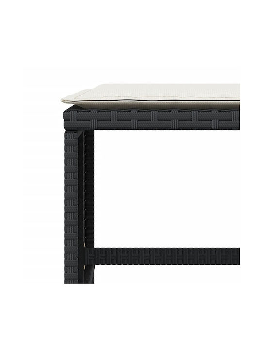 Gartenhocker Würfel Außengebrauch Rattan mit Kissen Schwarze 4 Stück 40x40x35cm