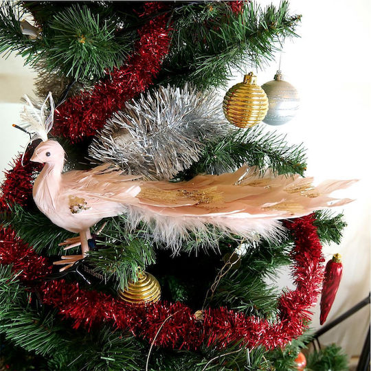 Strend Pro Weihnachtsdekoration Pfau Pink 33x12x15 cm