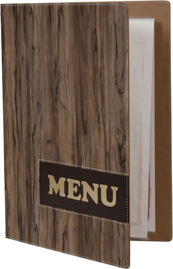 Κατάλογος Menu A4 Paisley Εστιατόρια Cafe 24x34cm Σχέδιο Ξύλου Securit Τεμ