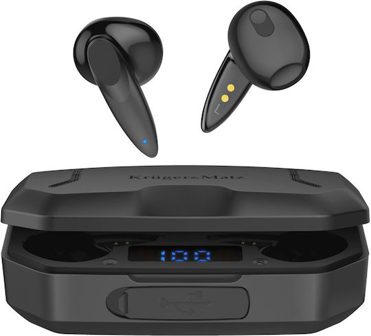 Kruger & Matz M6 Earbud Bluetooth Handsfree Ακουστικά με Θήκη Φόρτισης Μαύρα