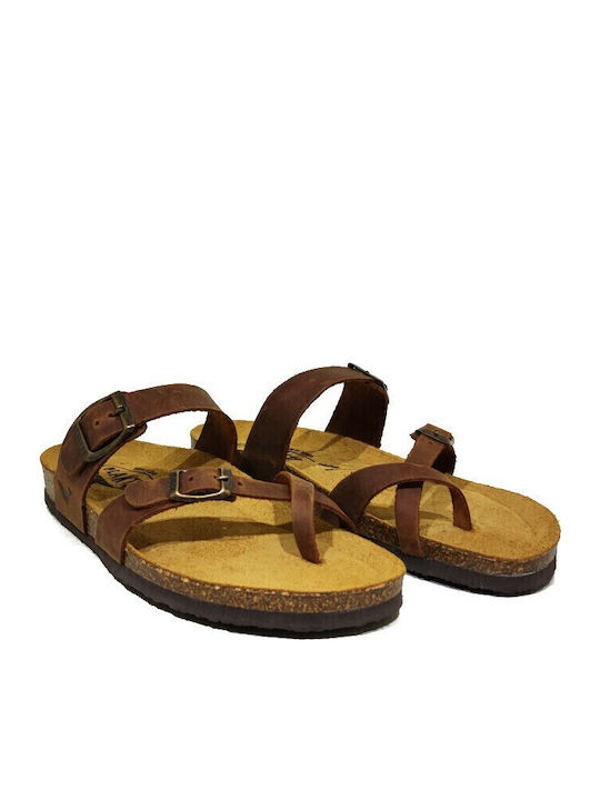 Bombay Leather Women's Flat Sandals Anatomic Roble
