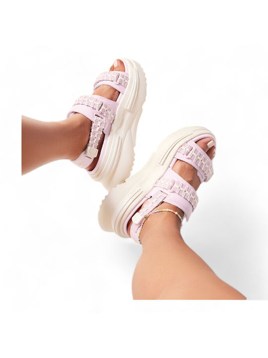 Converse Piele Sandale dama Pantofi cu platformă în Violet Culoare