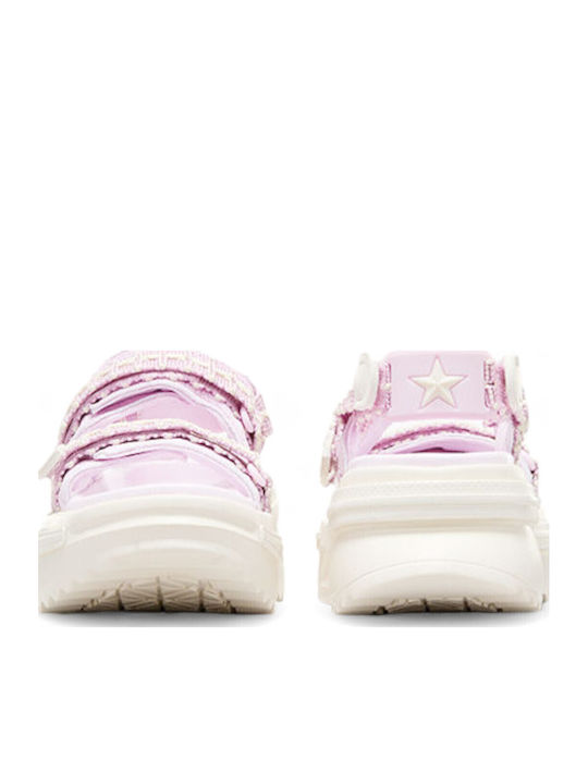 Sandale Casual Damă Flatforme Violet Din Piele