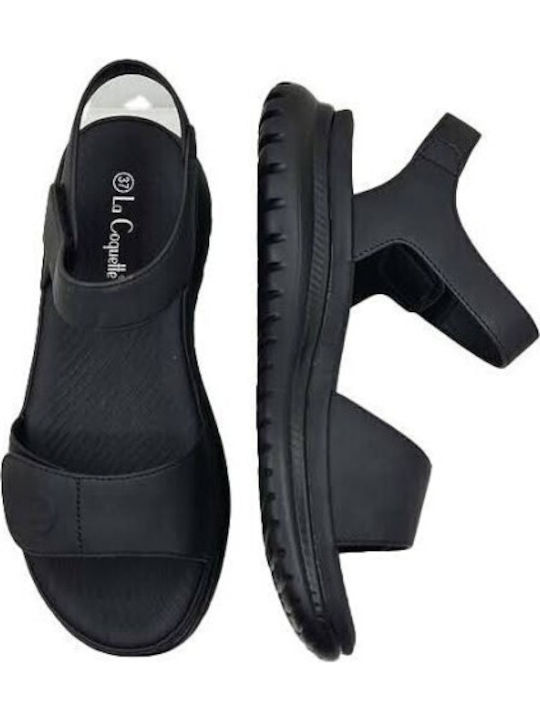 Lacoquette Women's Flat Sandals in Black Color