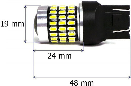 Autolampen W21/5W / W21W / DRL Canbus LED 5500K Kaltes Weiß 12-24V 5W