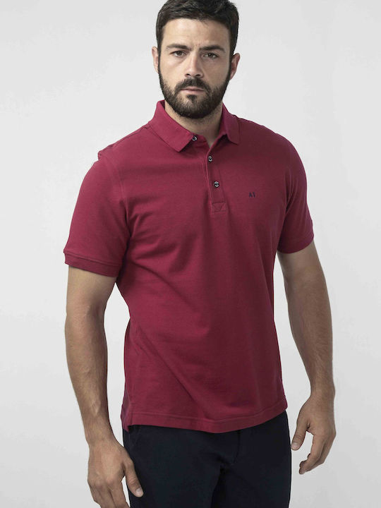 Artisti Italiani Herren Kurzarmshirt Polo Fuchsie