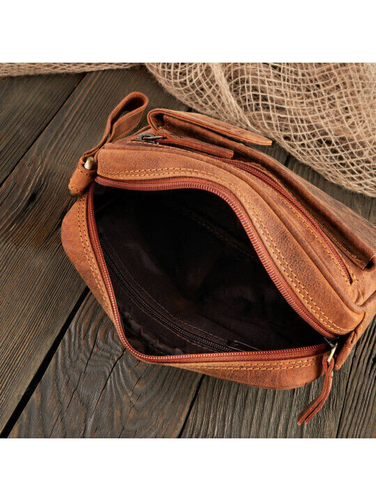 Leather Men's Bag Handbag Brown