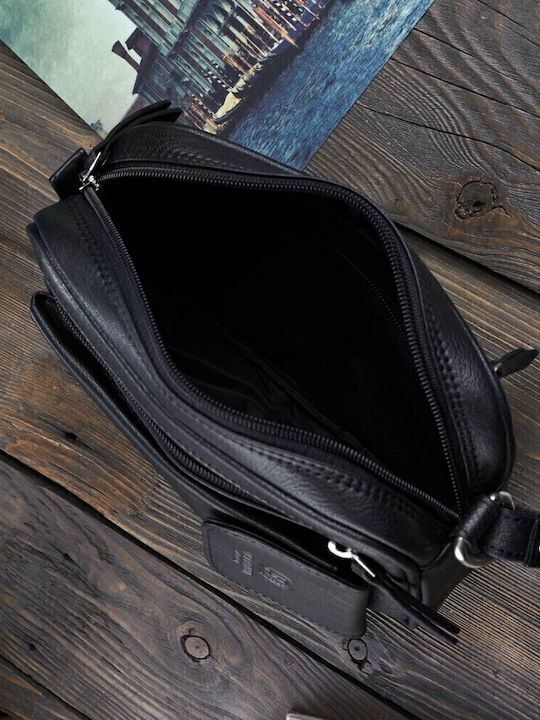 Leder Herrentasche Handtasche Schwarz