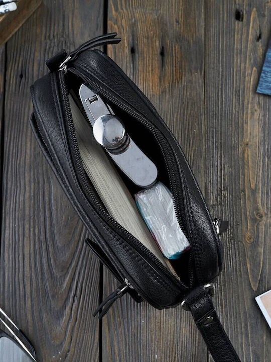 Leder Herrentasche Handtasche Schwarz