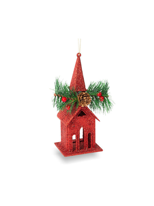 Ață pentru ornament brad de Crăciun Biserică 16 x 6.5 cm Roșu