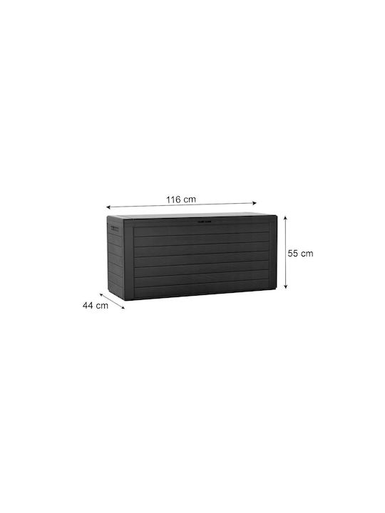 Prosperplast Cutie de depozitare pentru exterior Plastic 280lt Gri L116xW44xH55buc