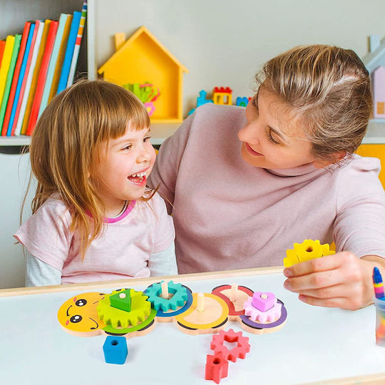 Interactive Educational Wooden Toy Zola Colourful Wooden Sorter 11 Pieces 37x13x4.2 Cm