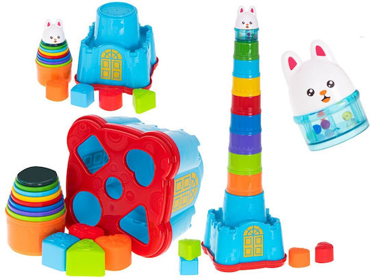 Educational Game Children Zola Pebble Multicolored Pyramid Different Sizes Plastic 14 Pcs