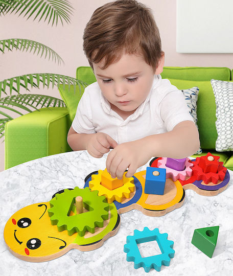 Interactive Educational Wooden Toy Zola Colourful Wooden Sorter 11 Pieces 37x13x4.2 Cm