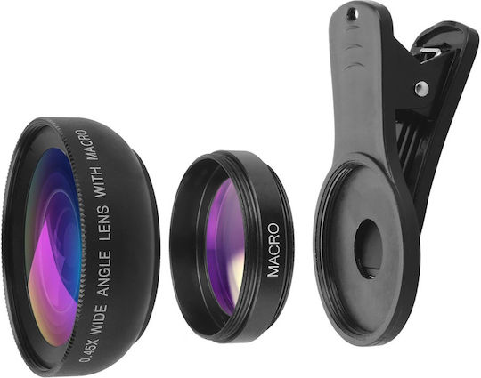 Zoom Lens Phones Tablets Zola 0.45x 12.5x Macro Clip 7x3x5 Cm Black