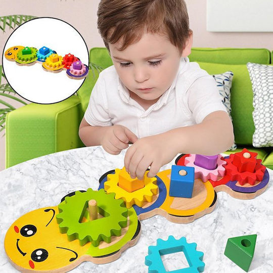 Interactive Educational Wooden Toy Zola Colourful Wooden Sorter 11 Pieces 37x13x4.2 Cm