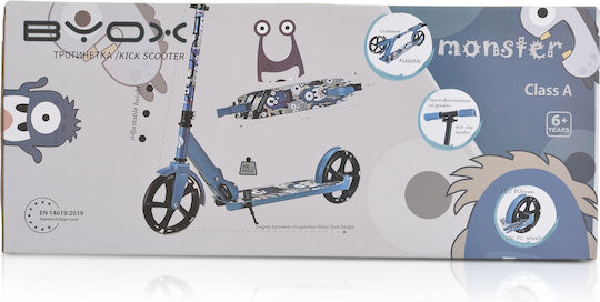Byox Kids Foldable Scooter Monster 2-Wheel for 6+ Years Green
