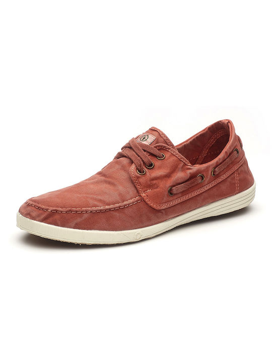 Men's Synthetic Leather Boat Shoes Red
