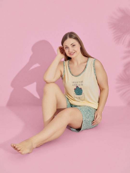 PijaMood Set Pijamale pentru Femei Yellow PijaMood Set Pijamale pentru Femei Yellow