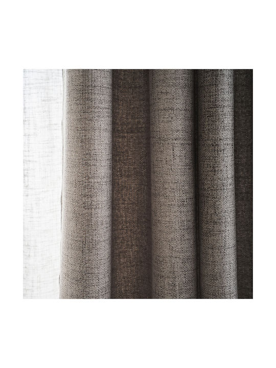 Gofis Home Κουρτίνα με Τρουκς Magna 495 Γκρι 140x280εκ.