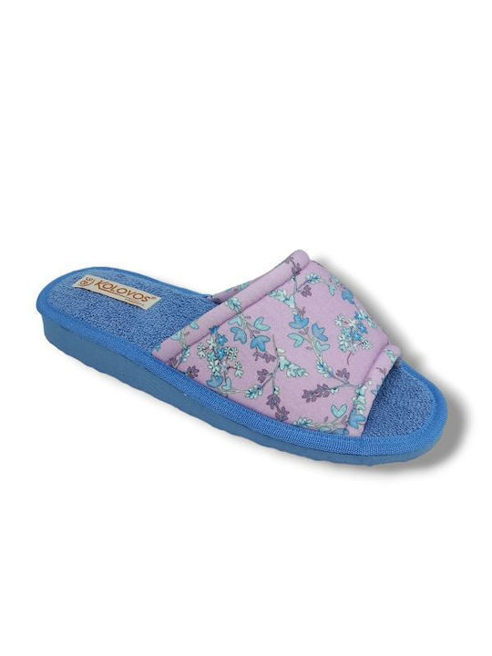 Women's Terry Cloth Slippers Kolovos 87 Light Blue