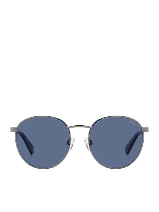 Polaroid Στρογγυλά Παιδικά Γυαλιά Ηλίου με Polarized Φακό Ασημί για 7-11 Ετών
