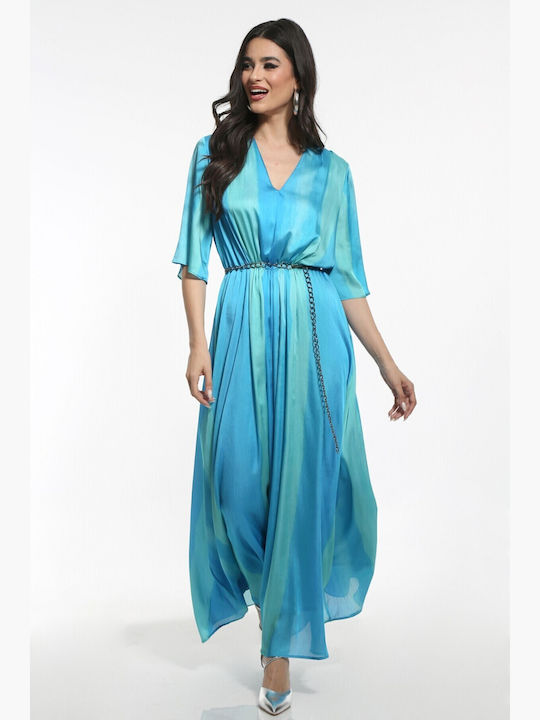 Eleria Cortes Maxi Rochie Turcoaz