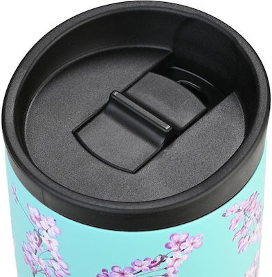 Estia Travel Mug Save The Aegean Стъкло Термос Неръждаема стомана Без BPA Blossom Green 350мл