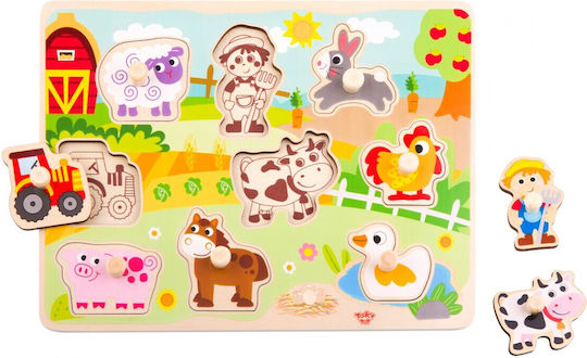 Kids Peg Puzzle Farm Farm 10pcs Tooky Toys
