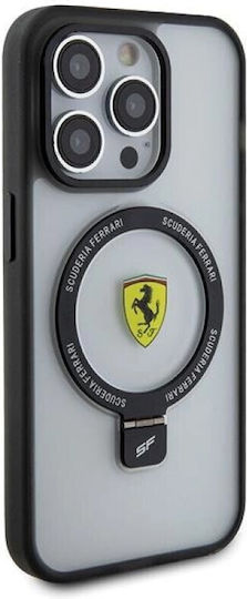 Ferrari Umschlag Rückseite Kunststoff / Silikon Schwarz (iPhone 15 Pro)