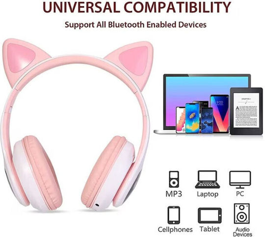 Cat Ear Fără fir / Cu fir On Ear Căști cu Radio cu 5 ore de Funcționare și Încărcare Rapidă Roz