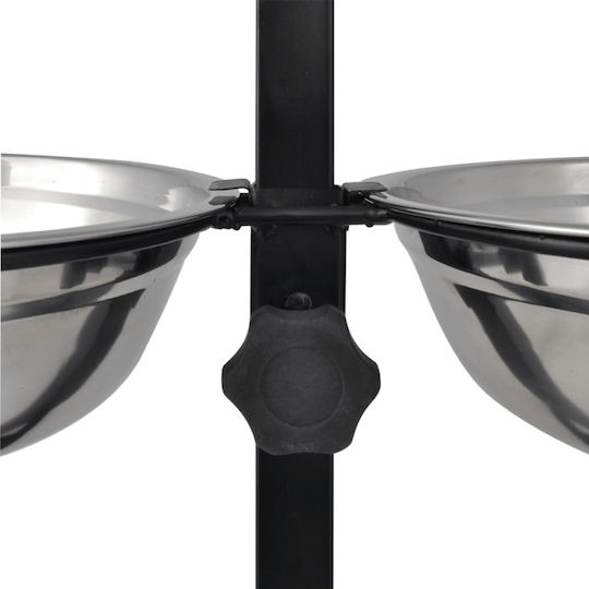vidaXL Stainless Steel Food & Water Bowl for Dog & Cat 2 x 1lt 10cm 2 Pieces